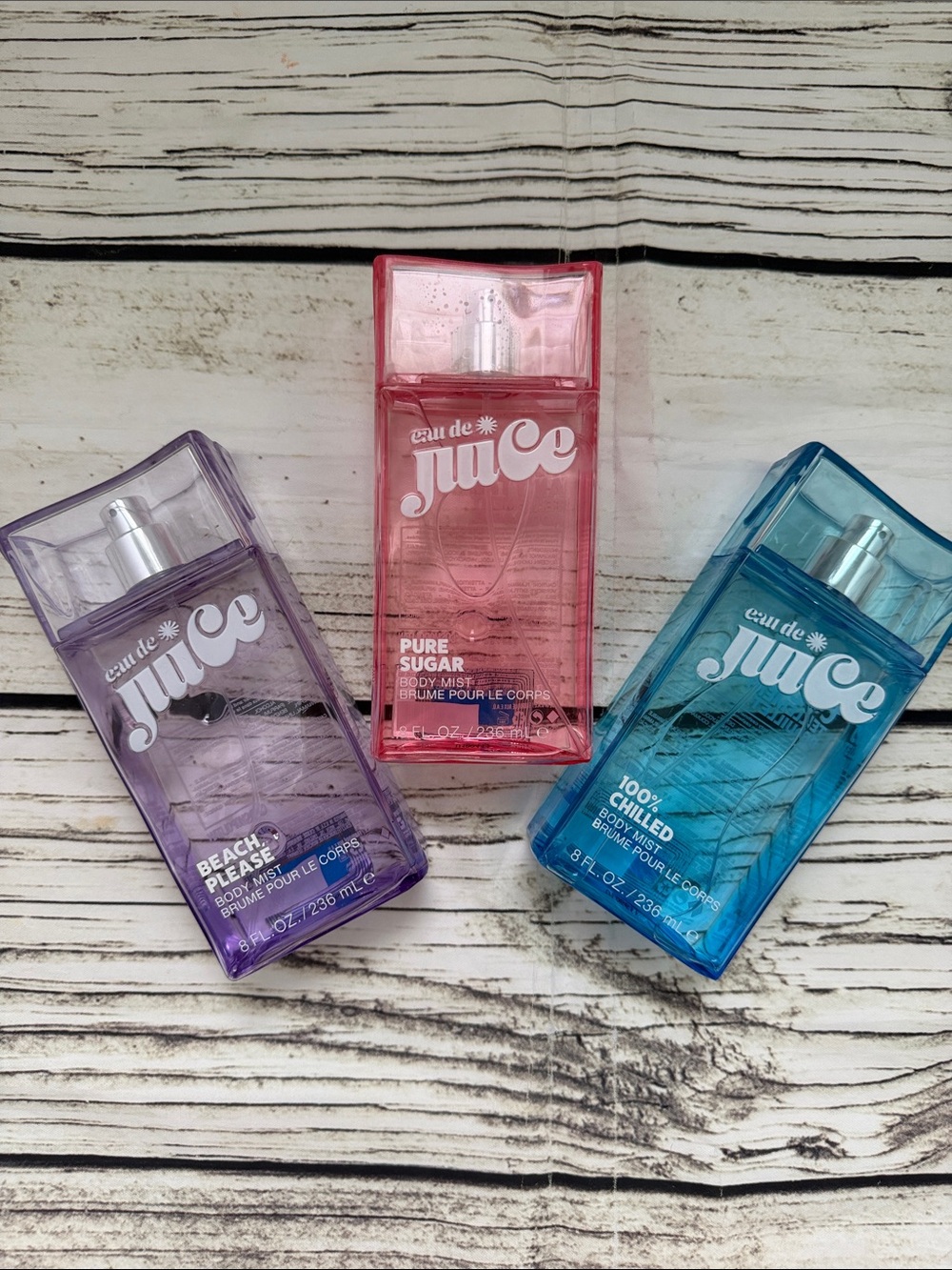 ♡ Juice Box Eau de Juice Body Mists - Beach Please, Pure Sugar, and 100% Chilled